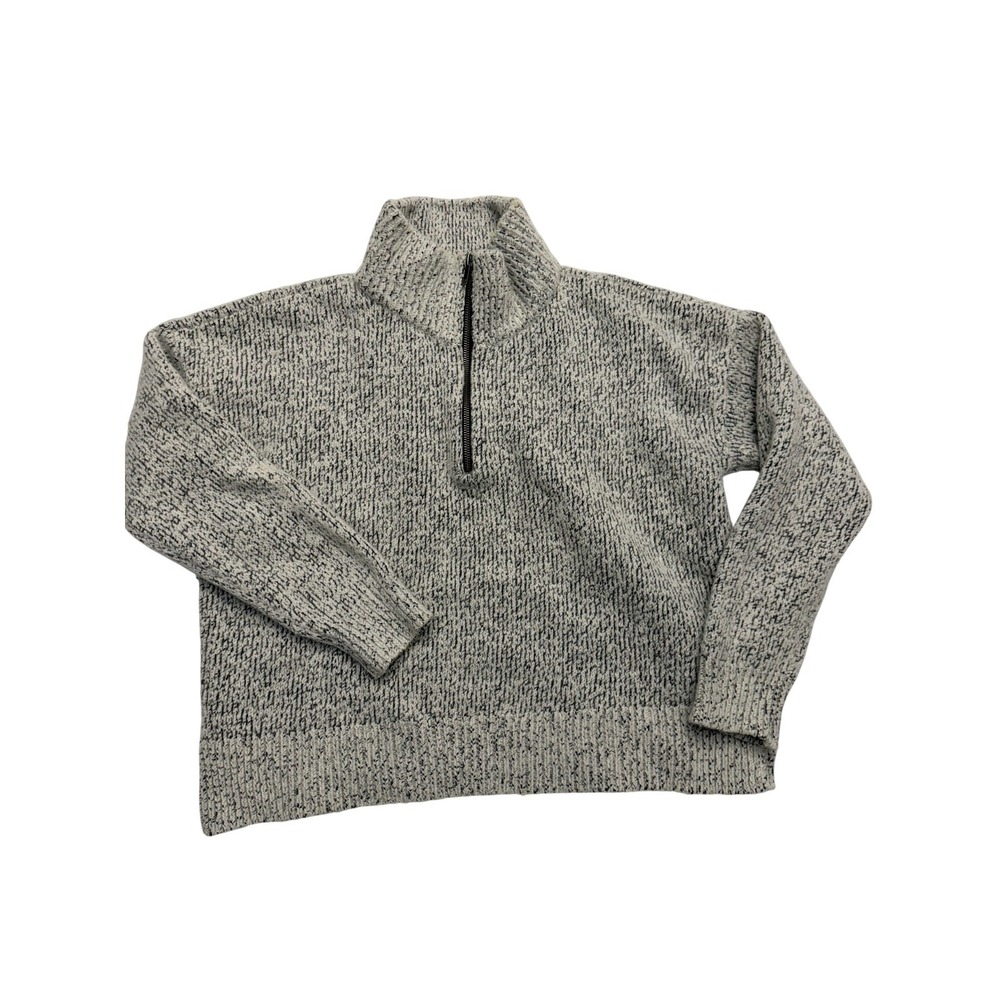 Madewell Sweater Womens Large Gray Chunky Knit 1/4β Zip Mock Neck Pullover Cozy